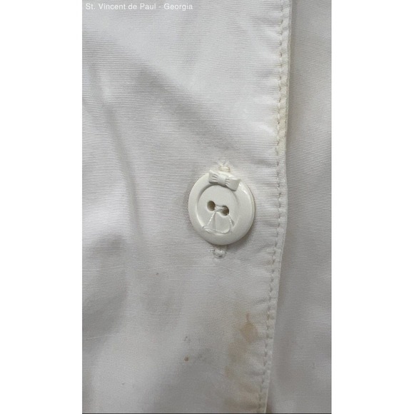 Naturelle Short Sleeve Blouse Women's Large White Buttons FLAWS - Picture 4 of 10